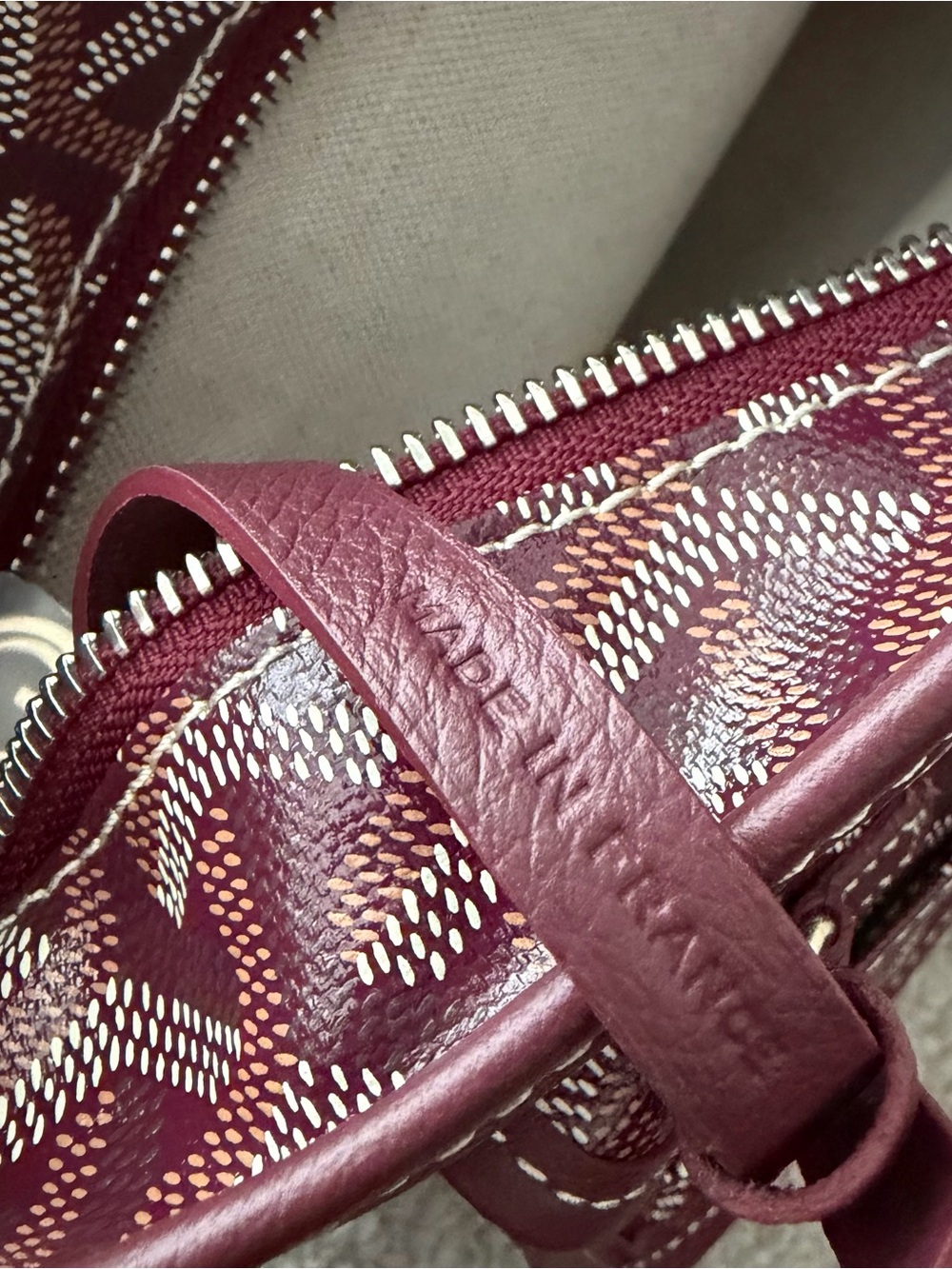 Goyard Mini Boheme Hobo Burgundy Authentic NWT - Picture 15 of 16